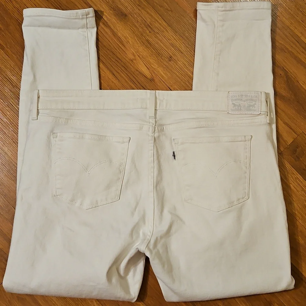 Levi's 711 Skinny White Jeans Size 33 - Picture 5 of 8